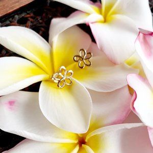 Plumeria Flower Silhouette Studs